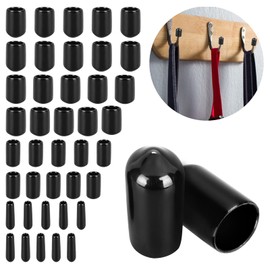 cobee Rubber End Caps, 40pcs Vinyl Round End Caps for Screw Vinyl Tube Flexible Pipe Post Bolt Cap Cover Screw Thread Protectors Cover Assortment Kit 3mm/6mm/9mm/12mm, Black