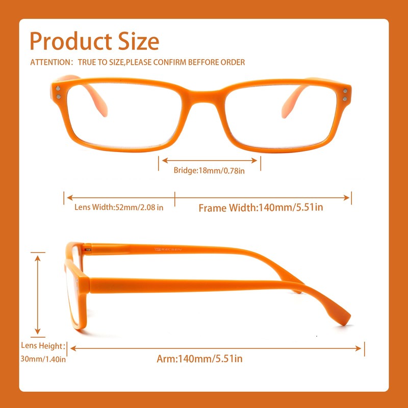 Kerecsen 6-Pack Reading Glasses Blue Light Blocking,Spring Hinge Readers for