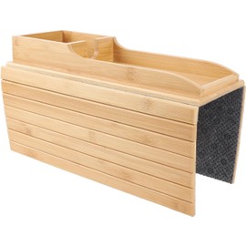 Bamboo Sofa Arm Table Tray, Foldable and Portable, 7.75 x 5 x 14 inches
