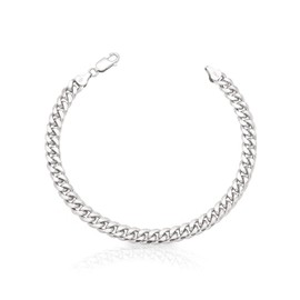 925 Sterling Silver Cuban Link Chain Bracelet 5mm Silver Bracelet for Men Women Silver Bracelet 6.5-9 Inches(8)
