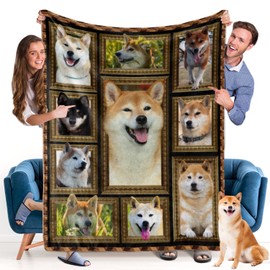 Shiba Inu ​Blanket - Fleece Throw Blanket for Couch Super Soft Cozy Bed Blanket Lightweight Plush Fuzzy Blankets and Throws for Sofa, Twin Size 60 x 80 Inch, Gift for Dog Lover