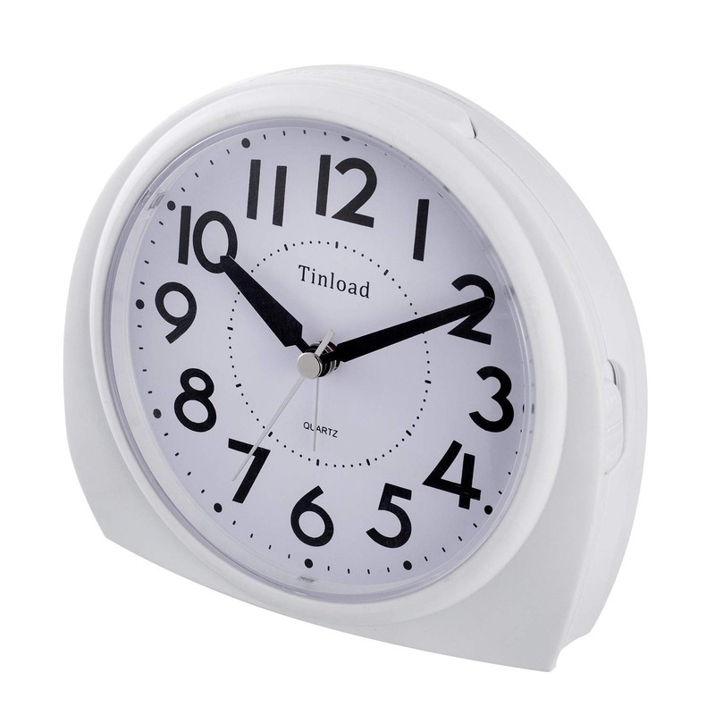 5.5" Large Analog Alarm Clock Silent Non Ticking, Gentle Wake,
