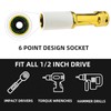Greywolf 3 pcs Long Wheel Nut Socket Set，1/2 Inch Drive