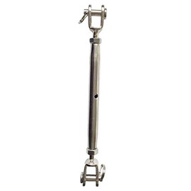 Sunload Shroud Tensioner with Two Fixed Forks, Stainless Steel AISI 316 V4A Rustproof (M8)