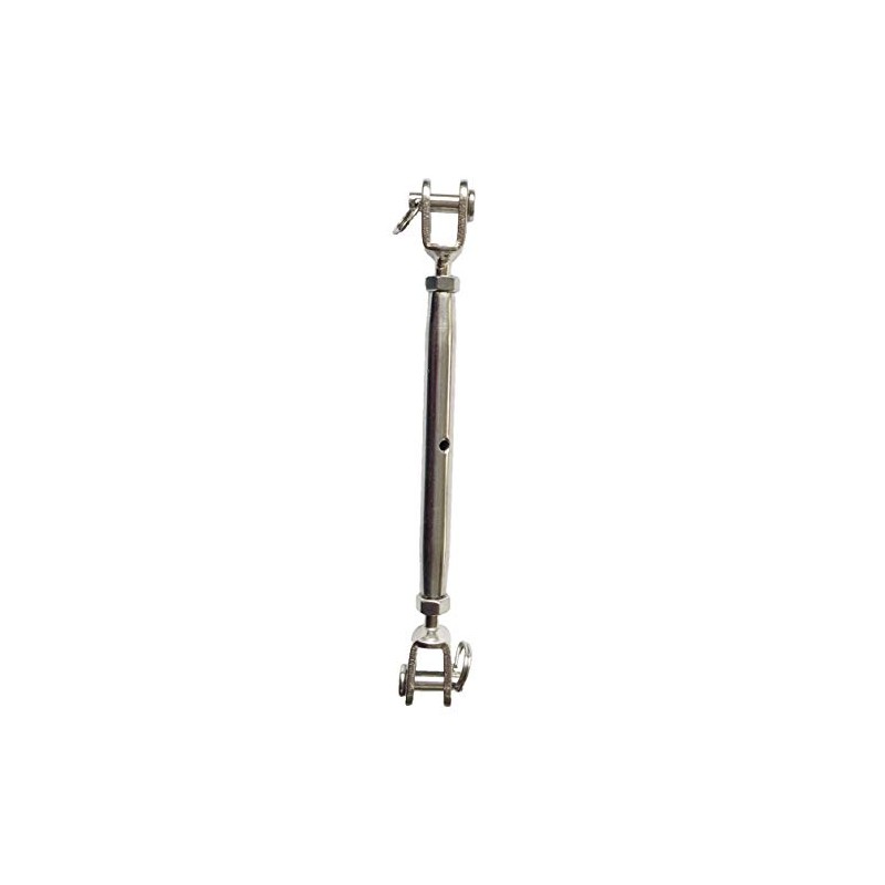 Sunload Shroud Tensioner with Two Fixed Forks, Stainless Steel AISI