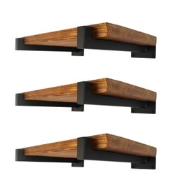 EZYDECOR Shelf Bracket 4 Inch Black Shelf Brackets Wall Mounted Industrial Shelving Brackets Metal Shelf Support with Lip (6 Pack)