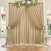 20ft x 10ft Wrinkle Free Beige Backdrop Curtain for Wedding