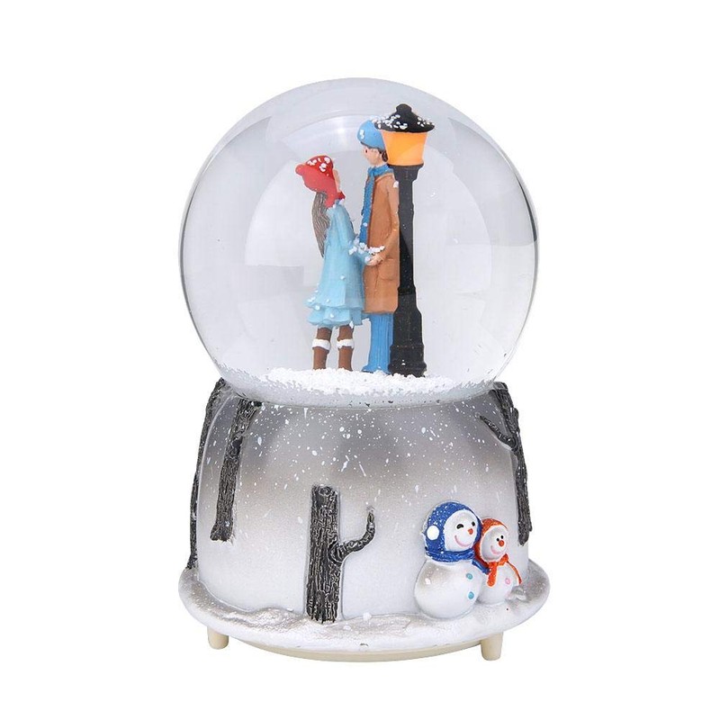 Yunir Snow Globe Music Box Crystal Ball with LED Light