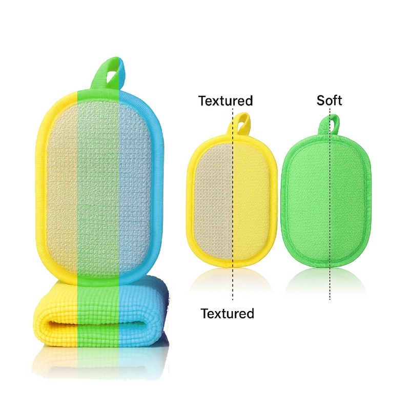6 Pcs Kitchen Sponges & Cleaning Cloth Set, Reusable Multi-Purpose