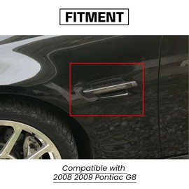 ECOTRIC Front Fender Side Marker Lights Compatible with 2008 2009 Pontiac G8 Turn Signal Light Amber Led Smoked Lens 2 Pcs