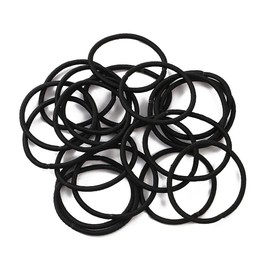 CCINEE Black Hair Elastic Ties, 100Pieces Seamless Hair Band Rubber Band (4mm diameter)