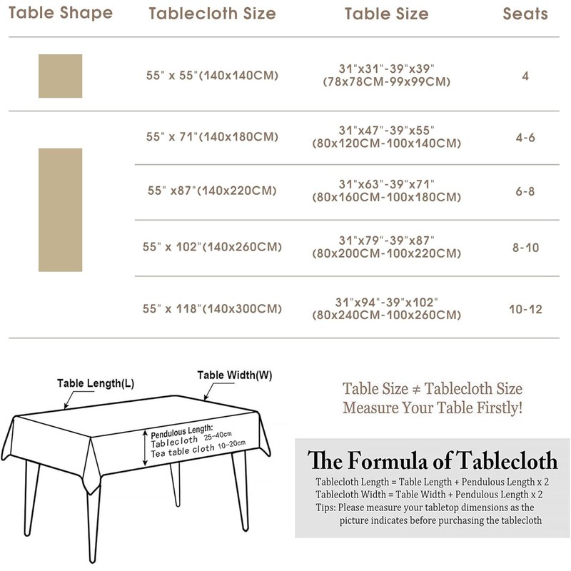 Pahajim Tablecloths Rectangular Cotton Linen Tablecloth Dust-Proof Waterproof Tablecloth with