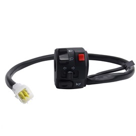 REYLNXR Motorcycle Steering Wheel Switch Left Side 7/8 Inch 22mm Handle Retrofit High Beam Steering Lamp Horn Button Dual Flash Warning Light Super Light