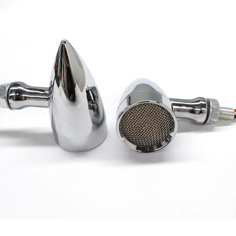 2pcs Chrome 15 LED Motorcycle Stop Brake Running Turn Signal