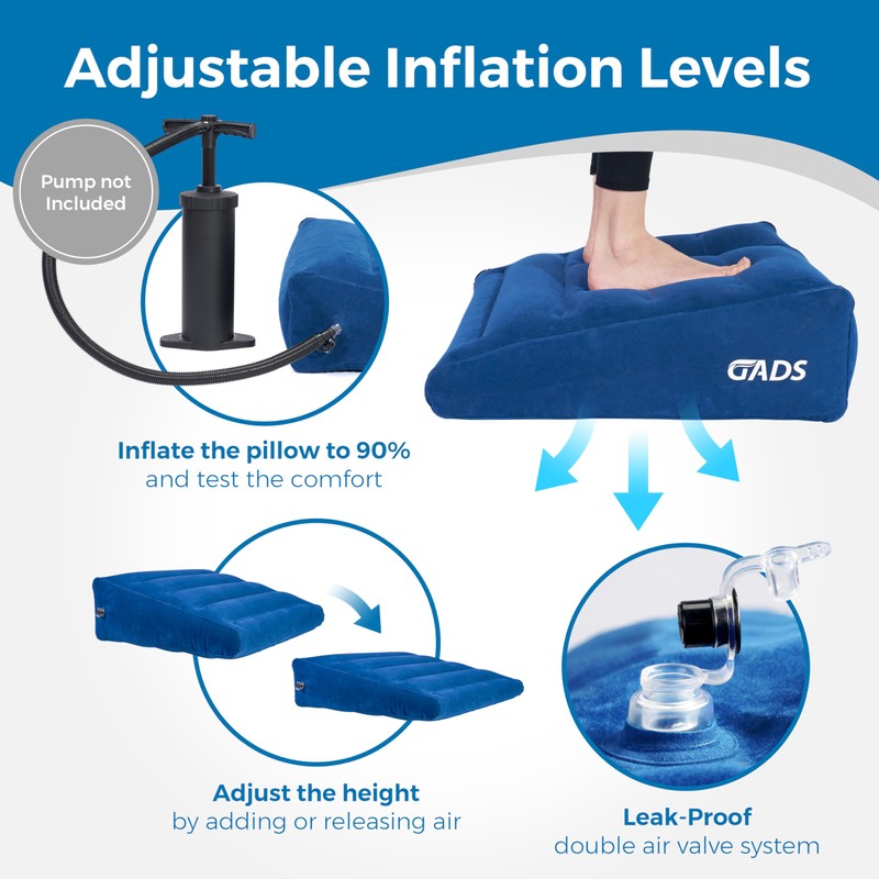Gads Inflatable Wedge Pillow for Sleep and Comfort – Portable