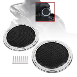 Unbranded L&R Rear Tour Pack Speaker Pod Grilles For Harley Ultra Limited Road Glide FLTRU