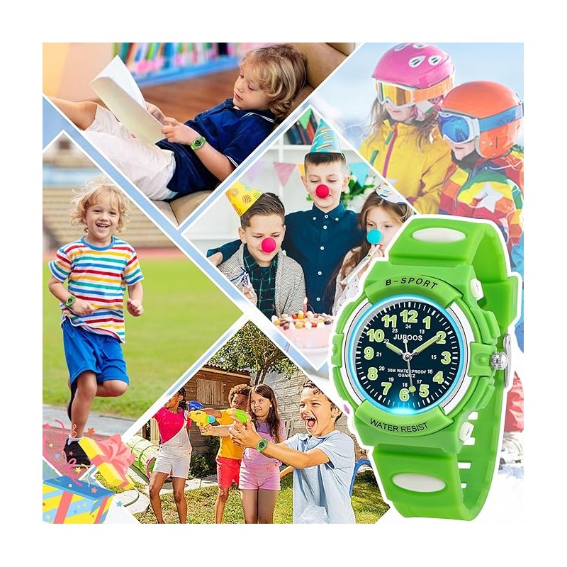 Juboos Kids Watch Analog for Boys Girls, Childrens Waterproof Soft