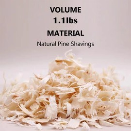 MANON ROSA Small Animal Bedding - Natural Poplar Softwood Shavings Pet Litters - Low Dust Odor Control for Birds Parrots Parakeets Guinea Pigs Rabbits Hamsters (1.1lbs)