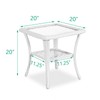 VIVIJASON Outdoor Wicker Side Table, All-Weather Rattan Patio Side Table