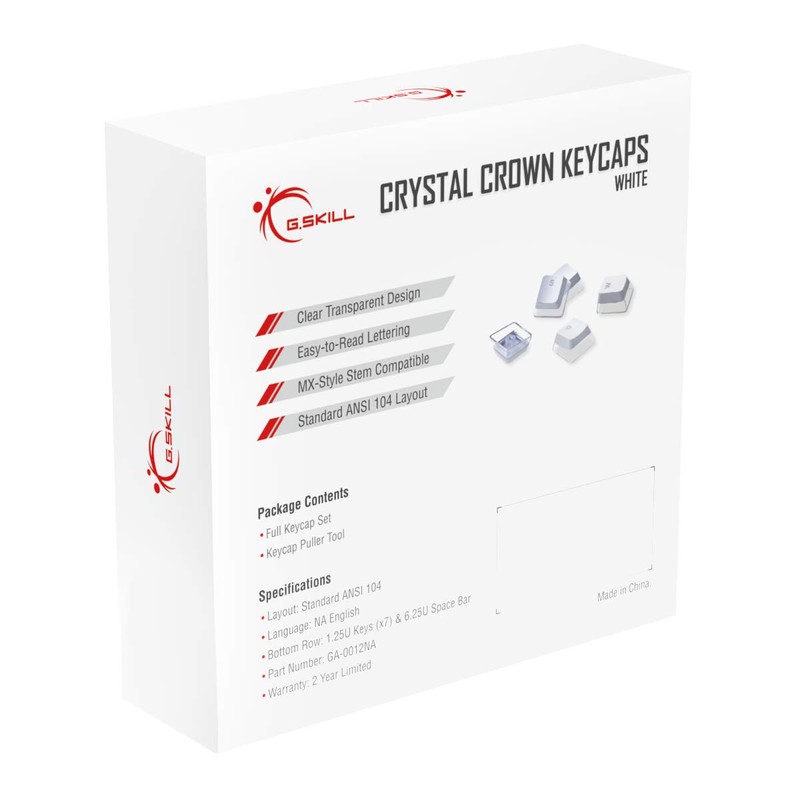 G.SKILL Crystal Crown Keycaps - Keycap Set with Transparent Layer