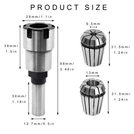 JONMON 1/2 Inch Shank Router Collet Extension Chuck Converter Adapter,Woodworking Milling Rod Chuck Holder Extender Bit with 2 Spring CNC Engraving Lathe Tool Set