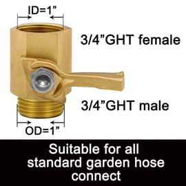 Joywayus Brass 3/4"GHT Female x Male Thread Garden Hose Ball Valve Garden Pipe Shut Off Valve with Handle