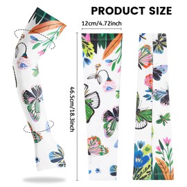 YAMEIZE Garden Long Arm Sleeves for Women - Sun Protection Cooling Floral Sleeves to Cover Arm Outdoor