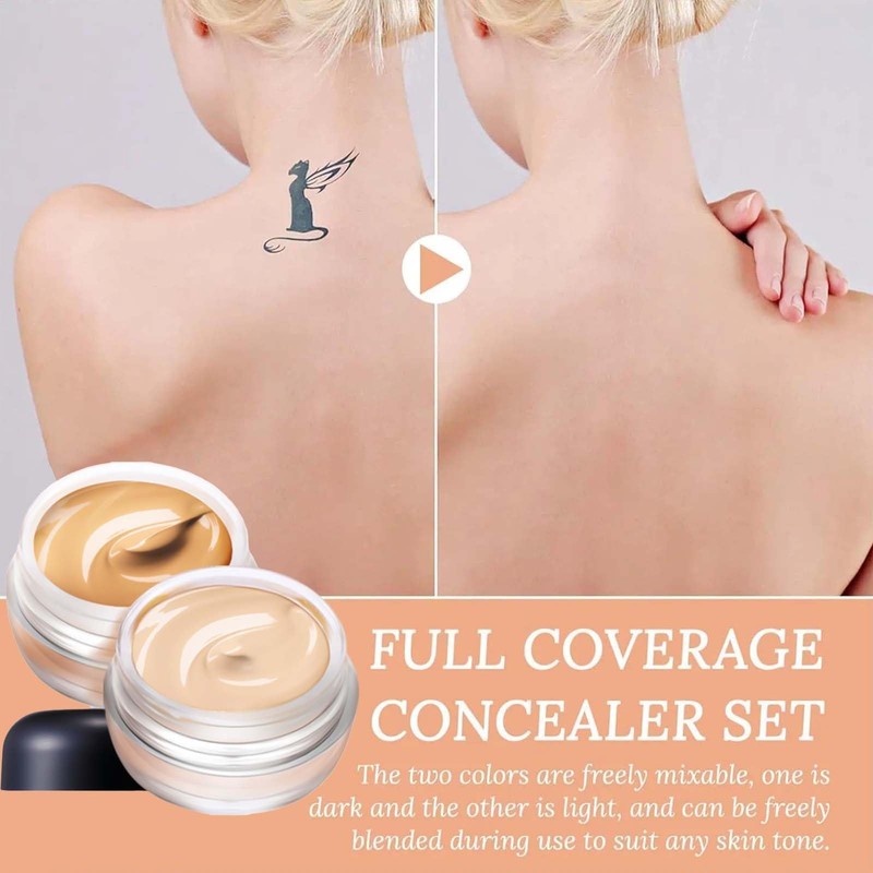 Waterproof Tattoo Cover Up Makeup with Bruises, Full Coverage, and