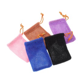 FRCOLOR 5pcs Bathing Maker Soap Exfoliating Pouches Drawstring for Handmade Facial Soap Skin Brightening