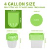 Magesh 105 Count 4 Gallon Small Trash Bags, Green, Transparent,