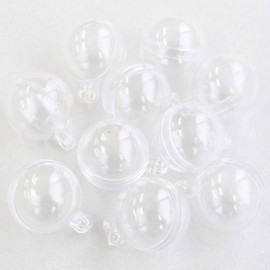 MYmama Clear Plastic Ball with Can (Globe, 1.0 inches (25 mm), Clear, Pack of 10