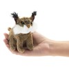 Folkmanis Mini Bobcat Finger Puppet, Brown, White, 1 EA