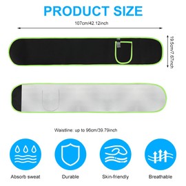 ACWOO Slimming Belt Men Women Hula Hoop Belt Fitness Belt Adjustable Belly Belt Neoprene Nano Silver Belly Way Trainer Sweat Belt Waist Trainer, Green