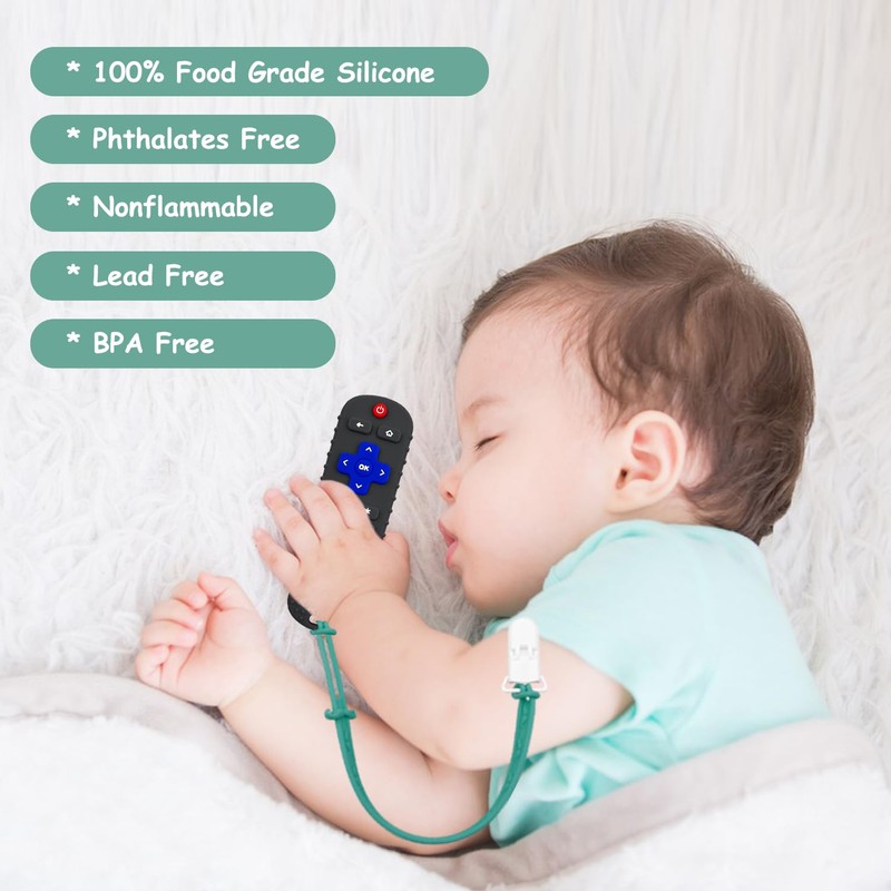 2 Pack Remote Control Shape Teether for Baby,Babies Toy, TV