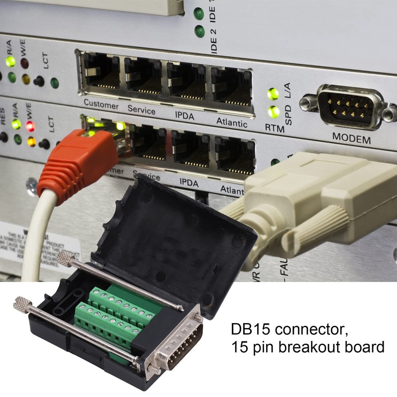 DB15 Breakout Plug, D SUB Male Solderless Serial to DB15