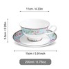 fanquare 6.8 oz Pink Floral Bone China Cup and Saucer
