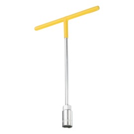 HARFINGTON T-Handle Metric Socket Wrench 17mm High Carbon Steel 6-Point Hex Hexagon T-Shape Spanner with Non-Slip Handle for Motorcycle Bicycle Car Repair