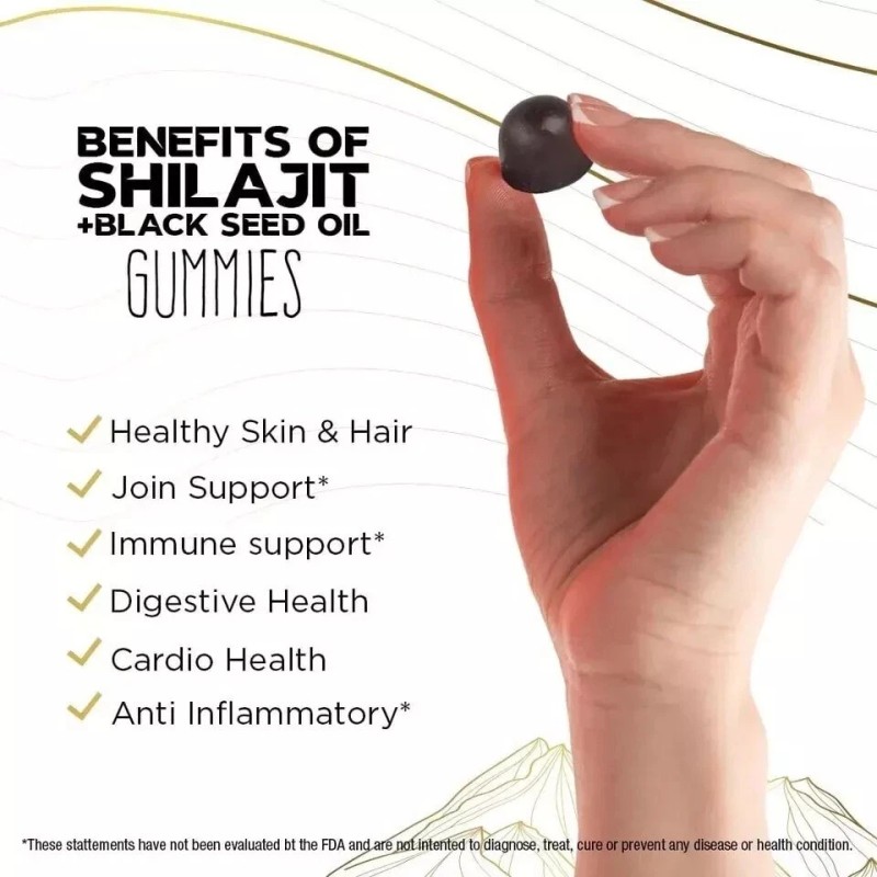 Sakoon nutrition Pure Shilajit Gummies with Black Seed Oil -