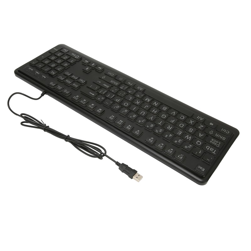 Large Print Keyboard Large Bold Letters 104 Keys Standard Full
