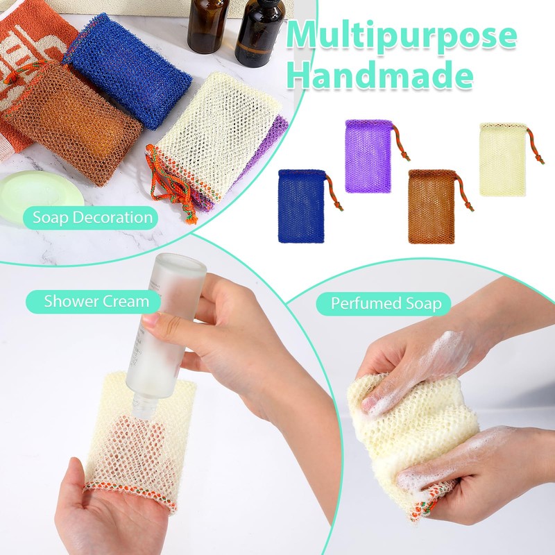 4 Pack Soap Savers for Bar Soap Exfoliating Net Mesh