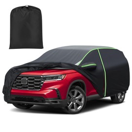 Mixsuper Liner Car Cover for Honda Pilot 2003-2024, Full Car Cover All Weather Car Covers for Pilot, Waterproof Outdoor Cover with Zipper Door Reflective Strips