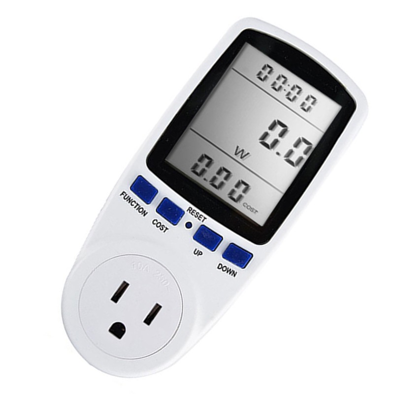 Power Meter LCD Display 0W-9999W Electrical Energy Monitor for Household