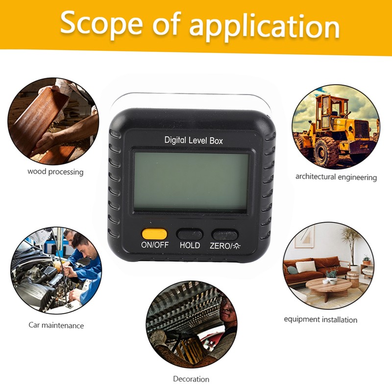 Digital Inclinometer 360 Degree Multi Purpose LCD Display Angle Finder