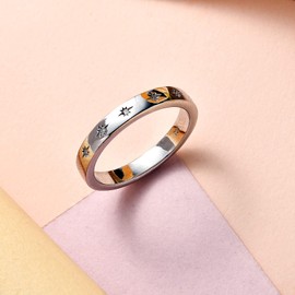 TJC White Diamond Band Ring In Platinum Plated 925 Sterling Silver for Women Size R Flush Setting April Birthstone