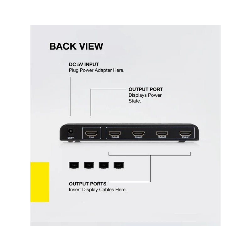HDMI Splitter 1 input 4 outputs Split 1 HDMI input