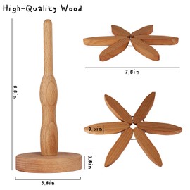 Wooden Tree Trivet Set of 4, Wooden Trivets for Hot Dishes with Storage Stand, Tree Coasters Heat Resistant for Non-Slip Design, Ideal for hot Pots and Pans