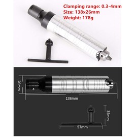 0.3-4mm Flexible Shaft Fits, Flex Shaft Drill Chuck Handle Adapter Attachment for Dremel Compatible Rotary Angle Grinder Tool with Wrench, Silver