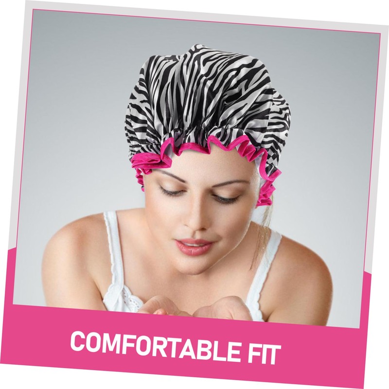 Mikinona Shower Cap Women Decorative Reusable Bath Hat for Long