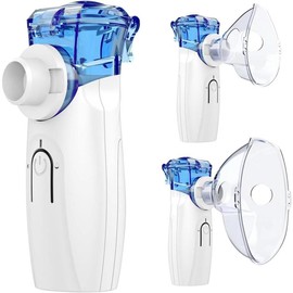 Portable Nebulizer - Nebulizer Machine for Adults and Kids Travel and Household Use, Handheld Mesh Nebulizer for Breathing Problems - Color: Blue-apowus