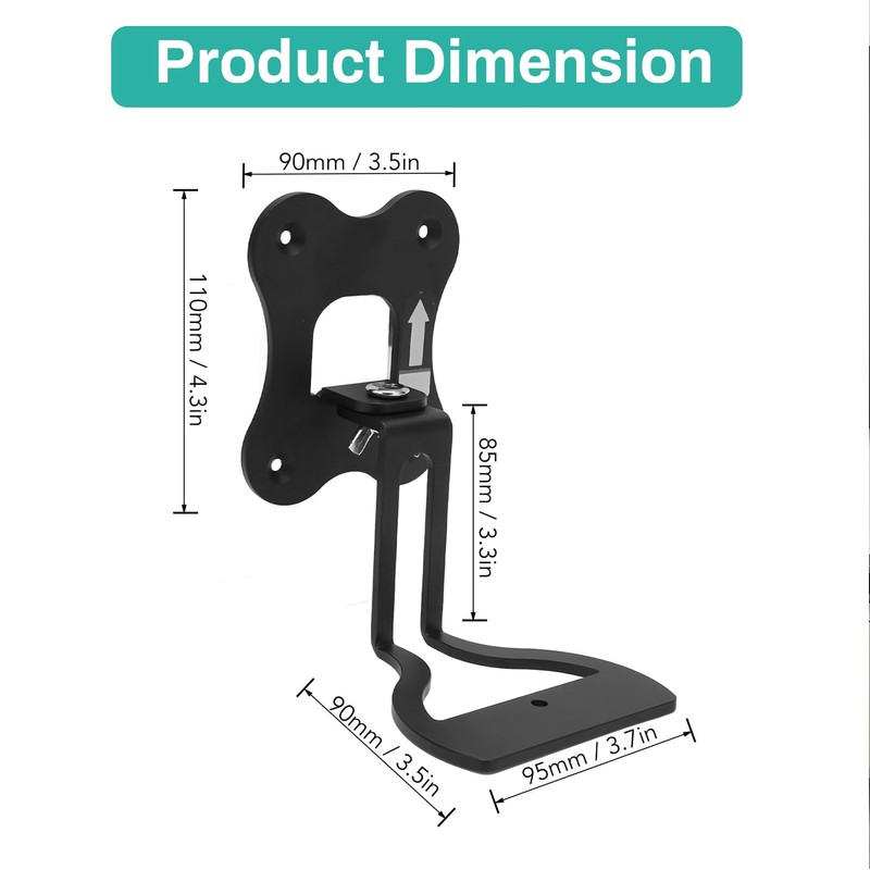 Speaker Wall Mount Bracket, Rotatable Stable Thicken Metal Space Saving